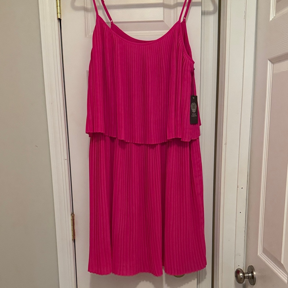 Vince Camuto Fuchsia Pleated Dress